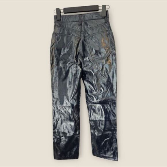 NWT Abercrombie & Fitch Patent Leather The 90s Straight Ultra High Rise Pant 25S - Picture 4 of 14